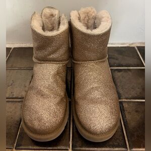 UGG Mini Bailey Bow Boots sparkling gold